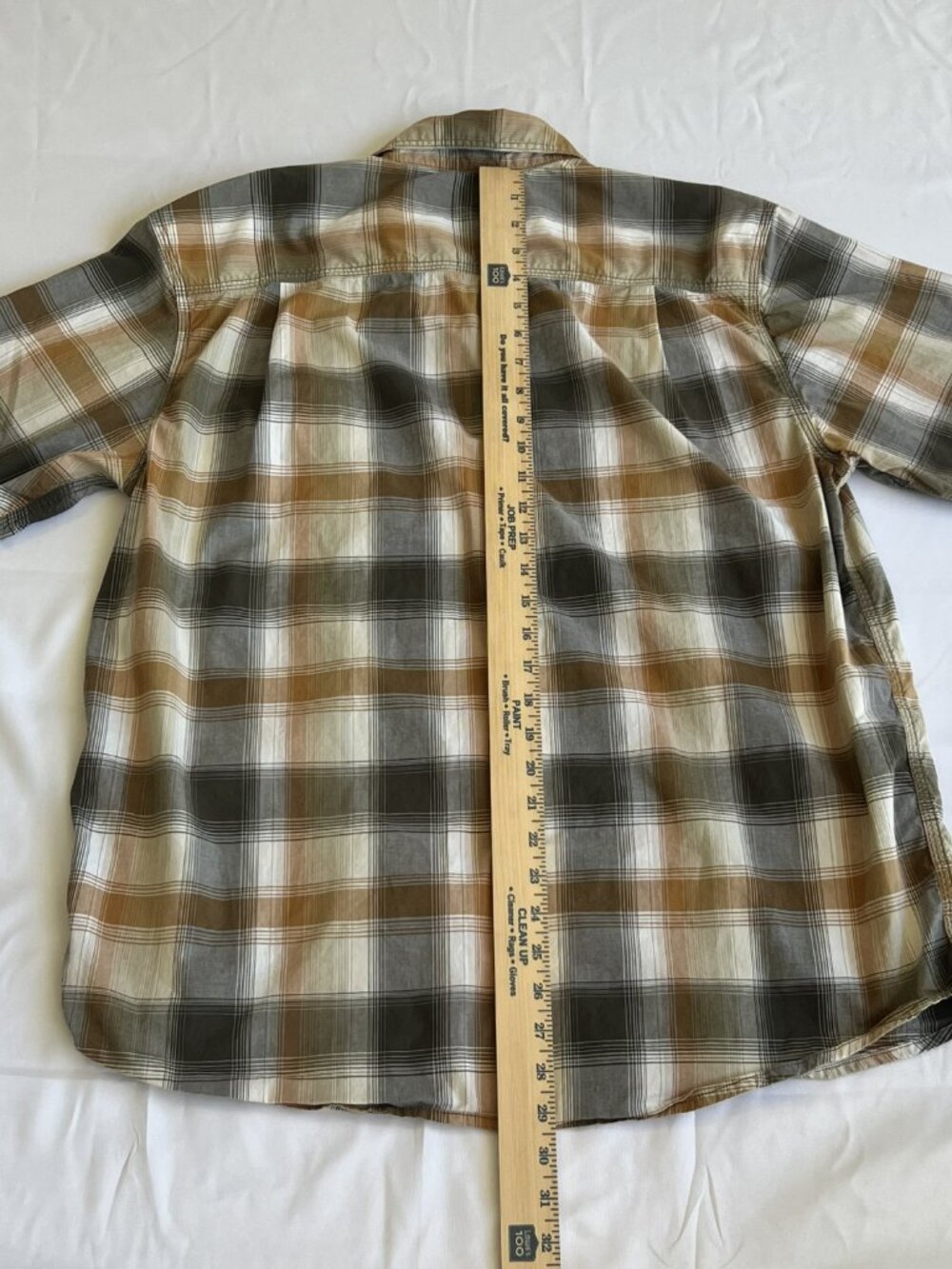 Carhartt Men's Large Relaxed Fit Short Sleeve Plaid Shirt Snap Button EUC - Picture 7 of 7